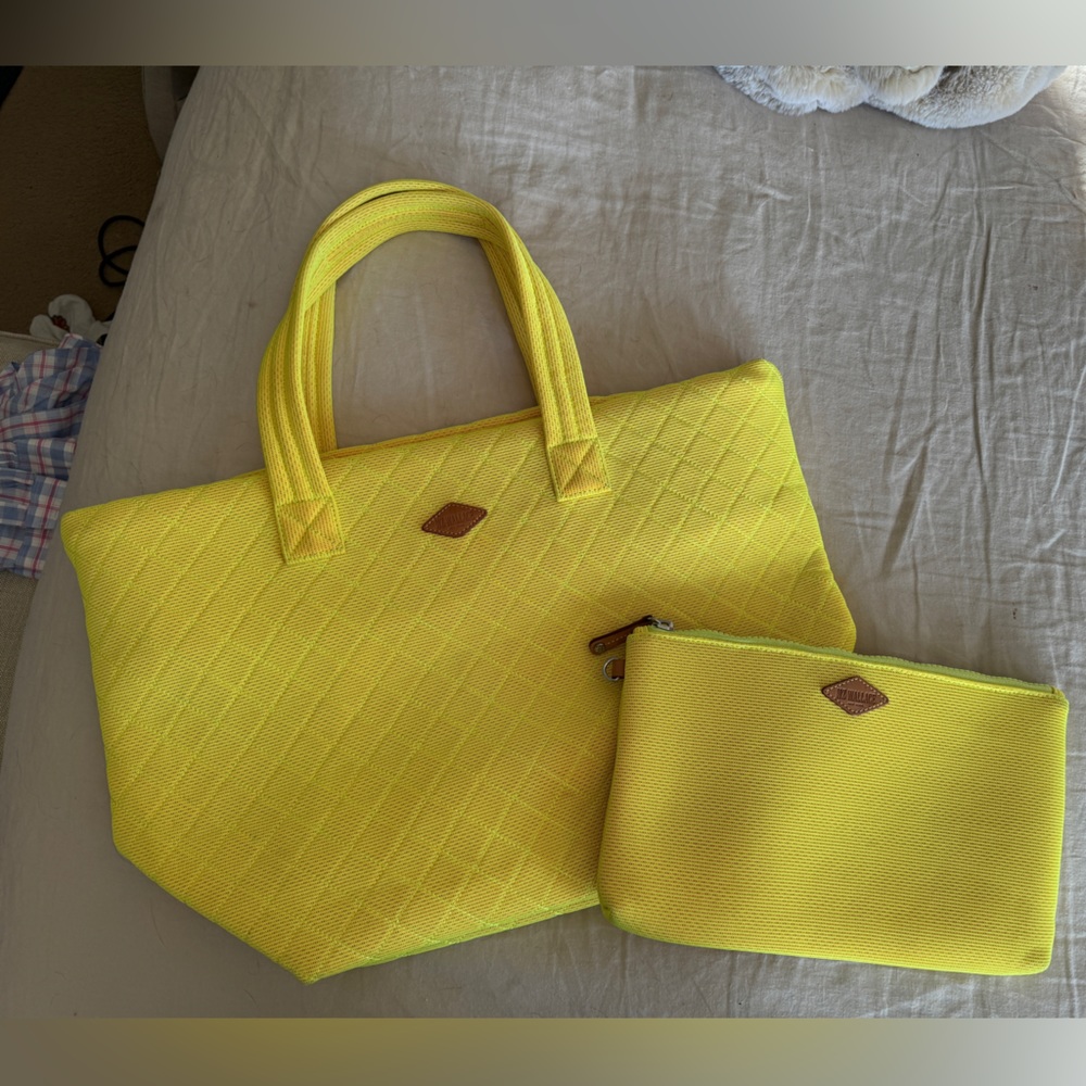 MZ Wallace Neon Yellow Mesh Medium Metro Tote
